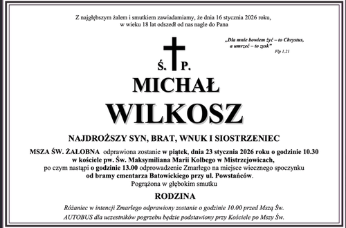 Uroczystość Pogrzebowa ś.p. Michała Wilkosza 